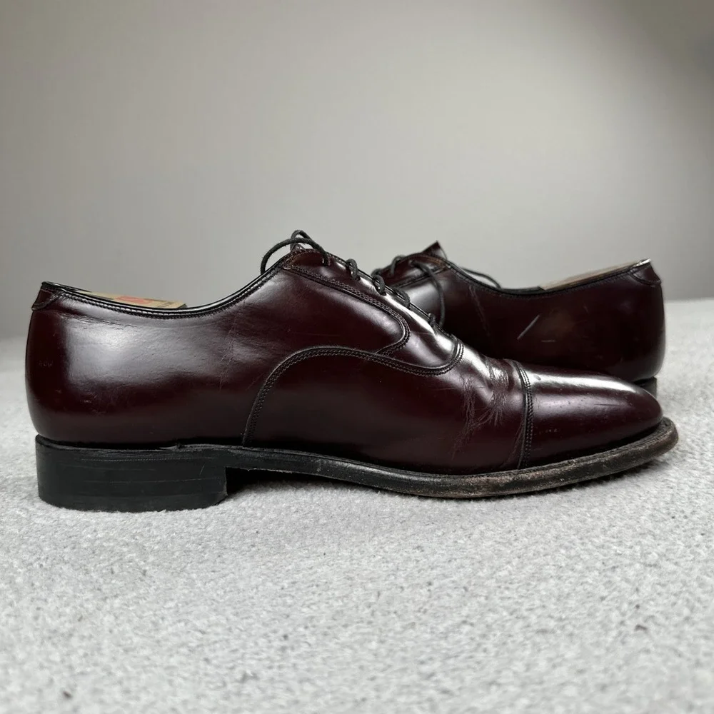 Johnston & Murphy Limited Oxford Cap Toe Shoes Men 9.5 Burgundy USA